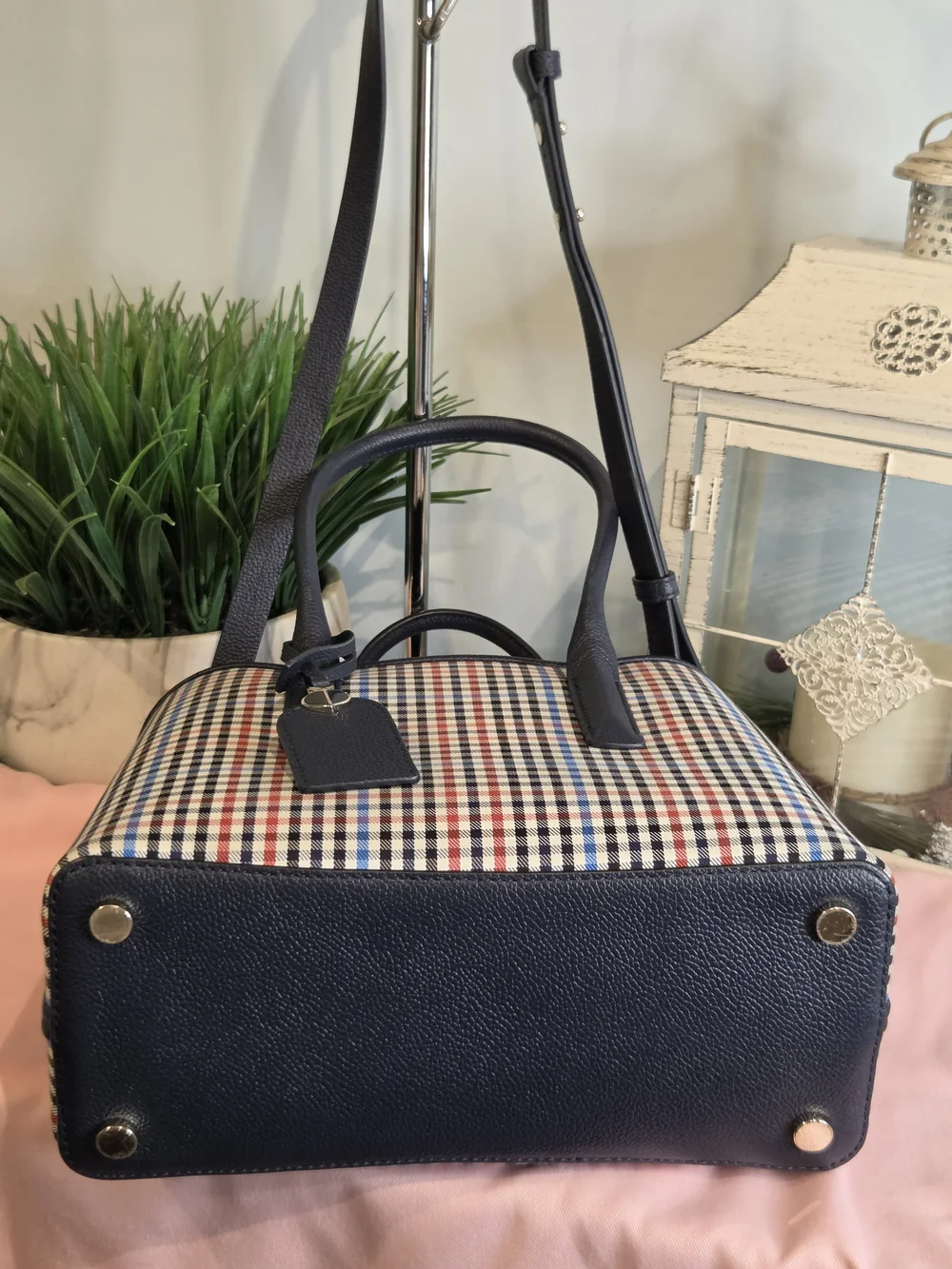 Kate Spade Margaux Plaid Satchel & Dustbag.